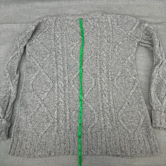 Brown Allan Knit Sweater Grey Wool Cashmere Blend Oversized Cabincore Cozy XS - Picture 7 of 10